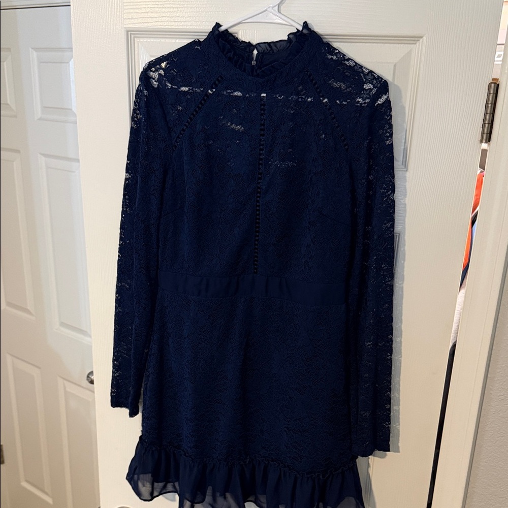 B Darlin Navy Lace Mini Dress
